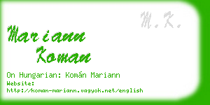 mariann koman business card