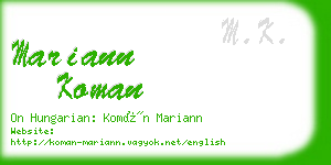 mariann koman business card